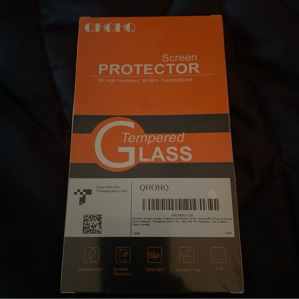 QHOHQ 3 pack Screen Protector for iPhone 15 (6.1‎ in)
